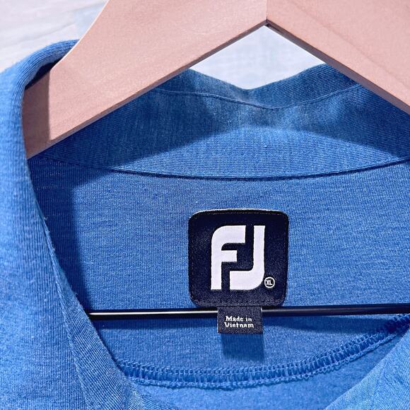 FOOTJOY Performance Jersey Polo Shirt Blue Soft Pocket Golf Office Mens XL - Picture 5 of 6